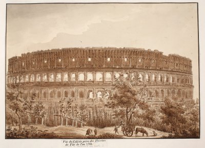 Ansicht des Kolosseums von den Bädern des Titus, im Jahr 1788, 1833 von Agostino Tofanelli
